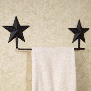 Country Star Towel Rack in black metal